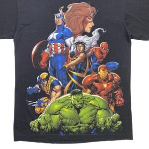 Vintage Marvel Mad Engine Superheroes Captain America Hulk shirt